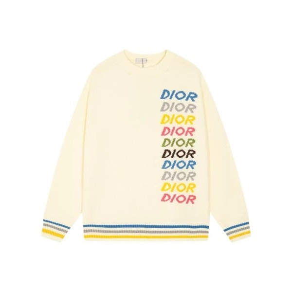 ❤디올 남성 아이보리 크루넥 니트 - Dior Mens Ivory Knitwear - di895x
