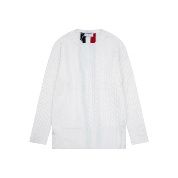 ❤톰브라운 남성 화이트 니트 - Thom Browne Mens White Knits - th139x