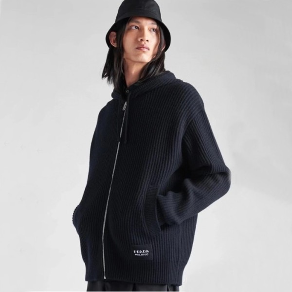 ❤프라다 남성 블랙 집업 후드티 - Prada Mens Black Hoodie - pr884x