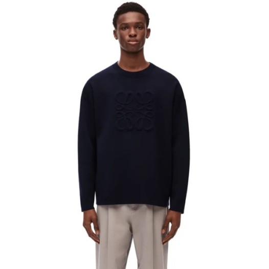 ❤로에베 남성 네이비 크루넥 스웨터 - Loewe Mens Navy Sweaters - fa17x
