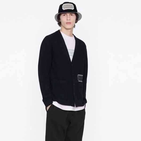 ❤디올 남성 블랙 브이넥 가디건 - Dior Mens Black Cardigan - fa19x