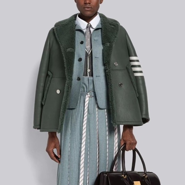 ❤톰브라운 남성 가죽 자켓 - Thom Browne Mens Green Jackets - fa47x