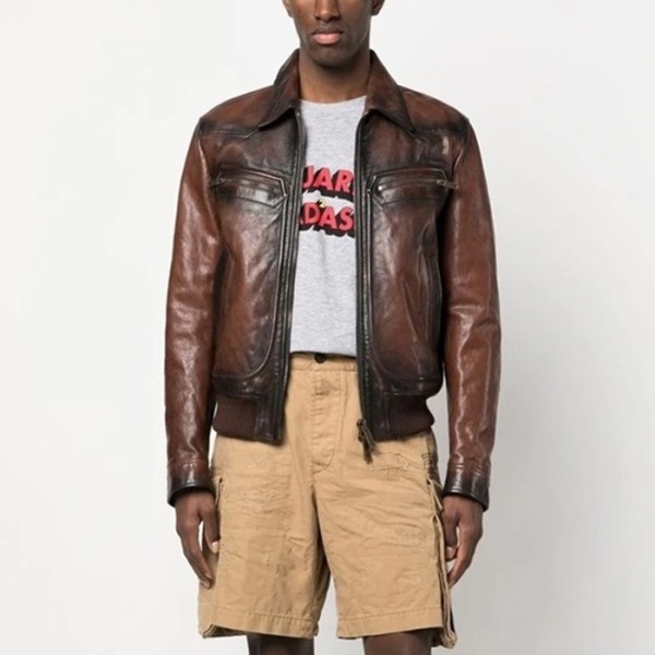 ❤디스퀘어드 남성 브라운 가죽 자켓 - Dsquared2 Mens Brown Jackets - dsq48x