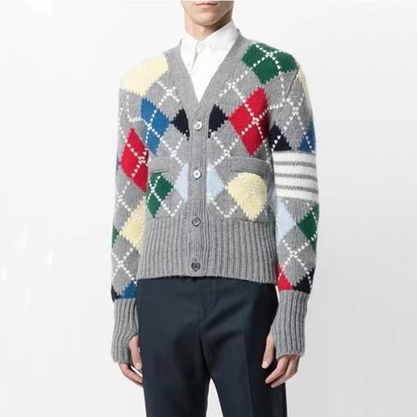 ❤톰브라운 남성 브이넥 그레이 가디건 - Thom Browne Mens Gray Cardigan - th141x