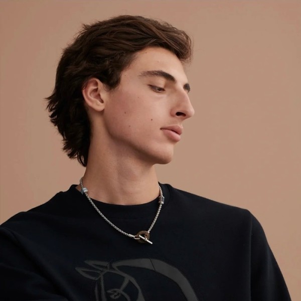 ❤에르메스 남성 화이트 골드 목걸이 - Hermes Mens White Gold Necklace - acc1104x