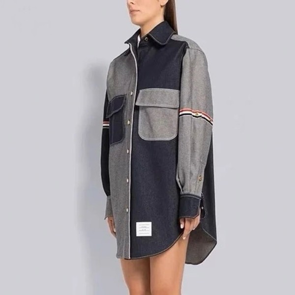 ❤톰브라운 남/녀 네이비 셔츠 - Thom Browne Unisex Navy Shirts - cl105x