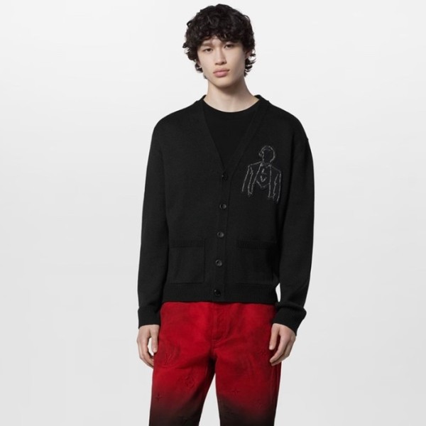 ❤루이비통 남성 블랙 브이넥 가디건 - Louis vuitton Mens Black Cardigan - cl123x