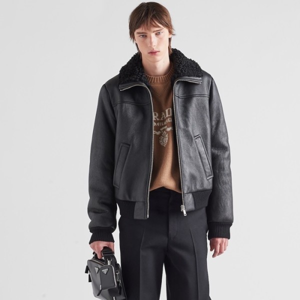 ❤프라다 남성 블랙 가죽 자켓 - Prada Mens Black Jackets - cl131x