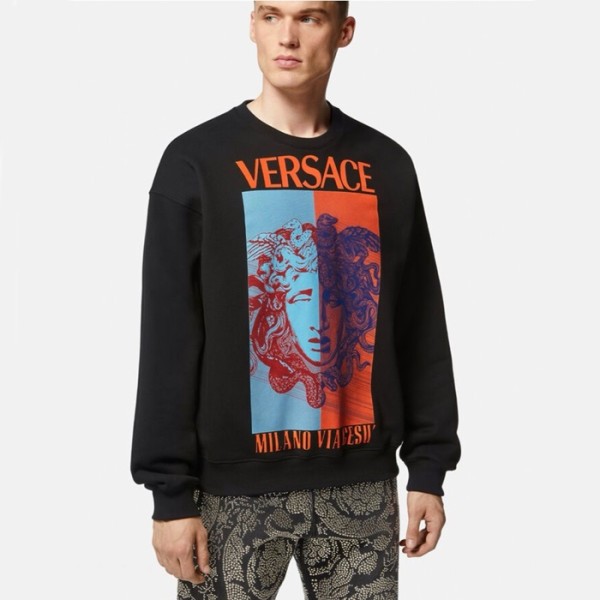 ❤베르사체 남성 블랙 크루넥 맨투맨- Versace Mens Black Tshirts - ve140x