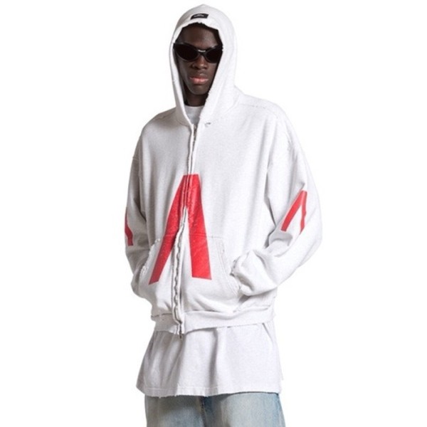 ❤발렌시아가 남/녀 그레이 후드티 - Balenciaga Unisex Gray Hoodie - bac11x