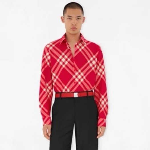 ❤버버리 남성 레드 셔츠 - Burberry Mens Red Shirts - buc31x