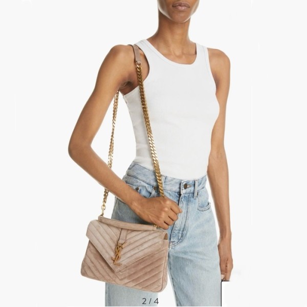 ❤입생로랑 여성 베이지 퀄티드 백 - Saint Laurent Womens Beige College - ysb138x