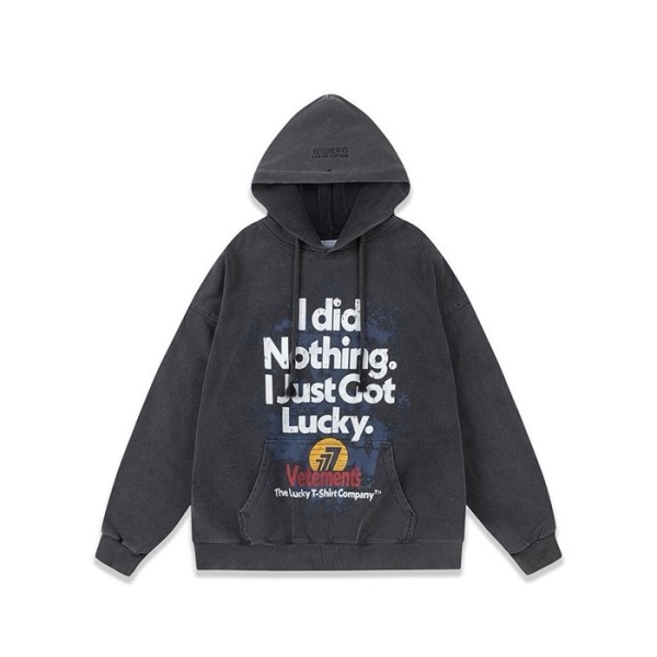 ❤베트멍 남성 다크 그레이 후드티 - Vetements Mens Dark-gray Hoodie - vec57x