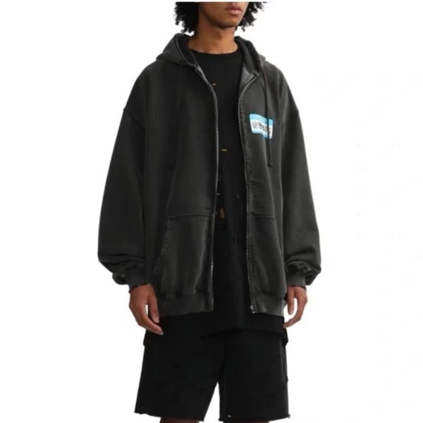 ❤베트멍 남성 다크 그레이 집업 후드티 - Vetements Mens Dark-gray Hoodie - vec61x