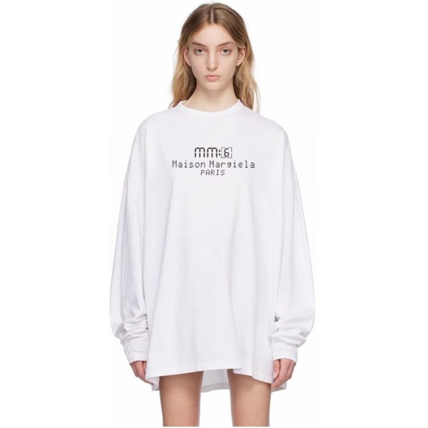 ❤메종 마르지엘라 여성 화이트 긴팔티 - Maison Margiela Womens White Tshirts - mac86x