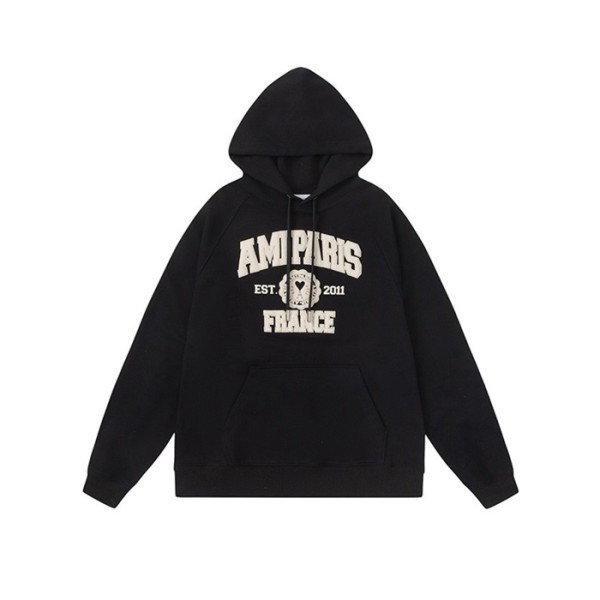 ❤아미 남성 캐쥬얼 블랙 후드티 - Ami Mens Black Hoodie - amc142x