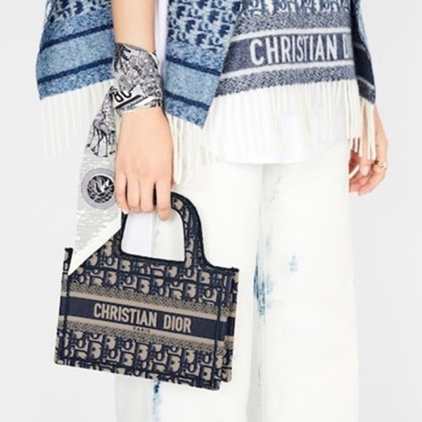 ❤디올 여성 네이비 미니 북토트 - Dior Womens Mini Book Tote - dib538x