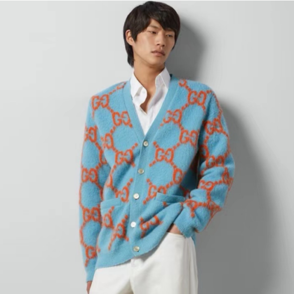 ❤구찌 남성 블루 브이넥 가디건 - Gucci Mens Blue Cardigan - guc95x