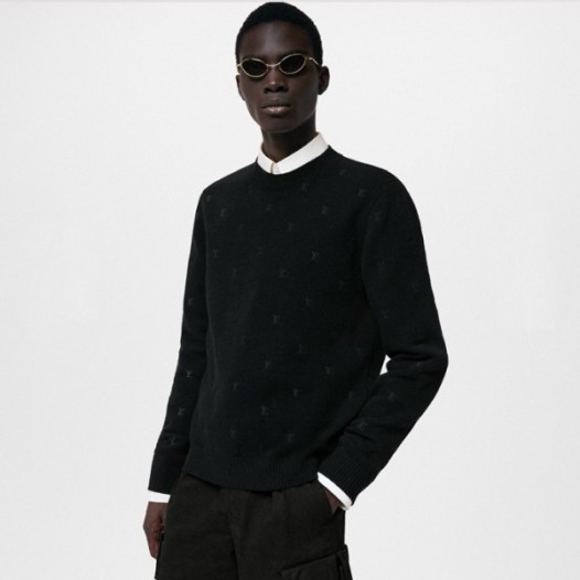 ❤루이비통 남성 블랙 크루넥 니트 - Louis vuitton Mens Black Sweaters - lvc61x