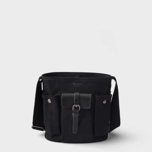프라다 루트 미니 캔버스 및 가죽 버킷 백 - Prada Route Leather Mini Bucket Bag