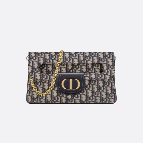 ❤디올 여성 오블리크 더블 클러치 - Dior Womens Navy Double Clutch - bab720x