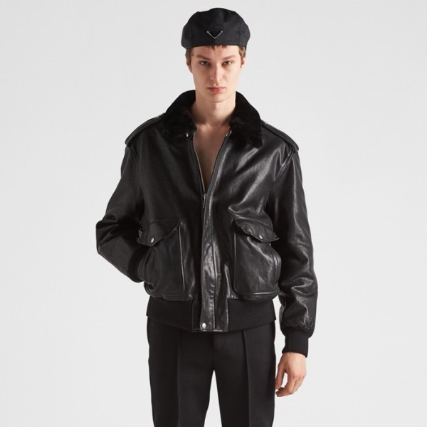 ❤프라다 남성 블랙 가죽 자켓 - Prada Mens Black Jackets - prc146x