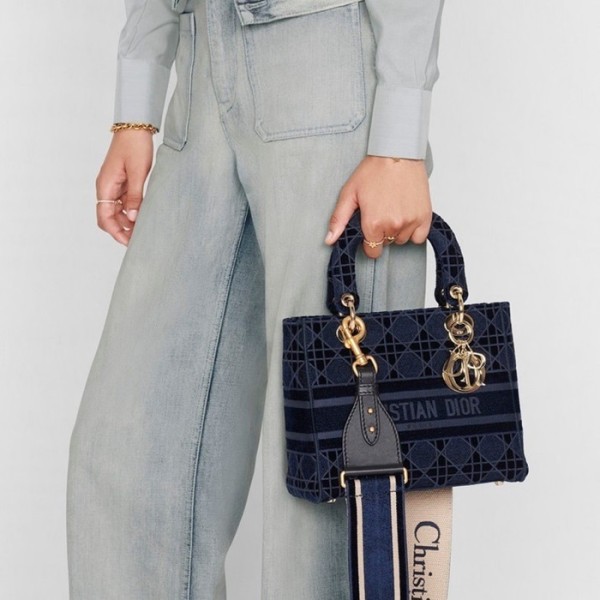 ❤디올 여성 네이비 레이디 백 - Dior Womens Navy Lady Bag - dib786x