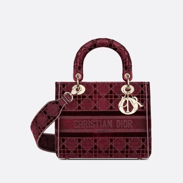 ❤디올 여성 버건디 레이디 백 - Dior Womens Burgundy Lady Bag - dib787x