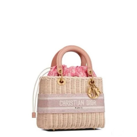 ❤디올 여성 핑크 라탄 백 - Dior Womens Pink Tote Bag - dib852x