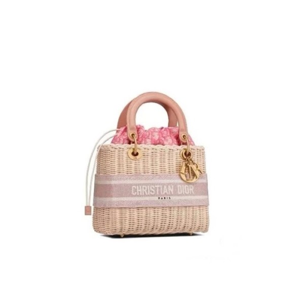 ❤디올 여성 핑크 라탄 백 - Dior Womens Pink Tote Bag - dib852x