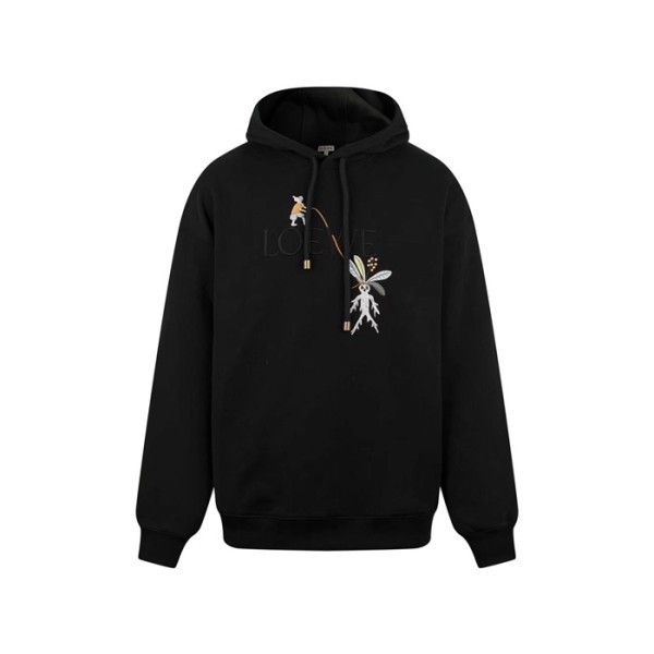 ❤로에베 남성 블랙 후드티 - Loewe Mens Black Hoodie - loc216x