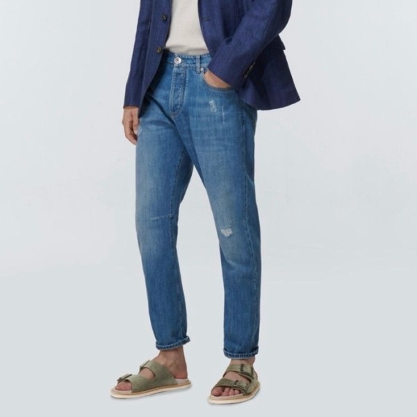 ❤브루넬로쿠치넬리 남성 카키 슬리퍼 - Brunello Cucinelli Womens Khaki Slippers - brs31x