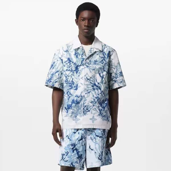 ❤루이비통 남성 블루 반팔 셔츠 - Louis vuitton Mens Blue Shirts - lvc313x