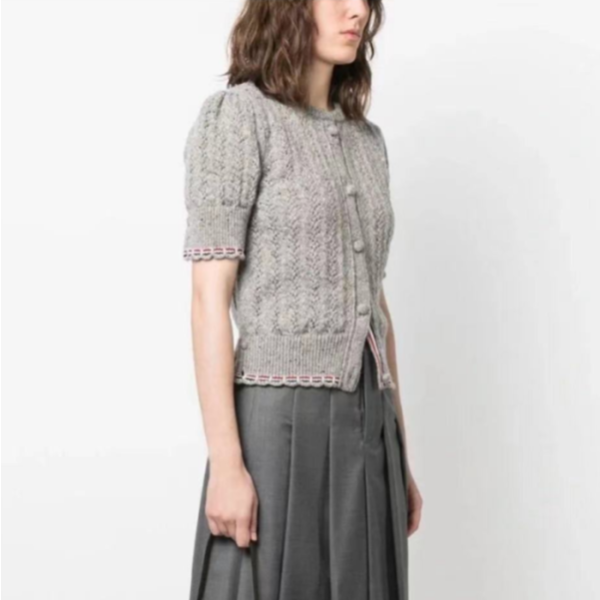 ❤톰브라운 여성 그레이 반팔 니트 - Thom Browne Womens Gray Knits - thc48x