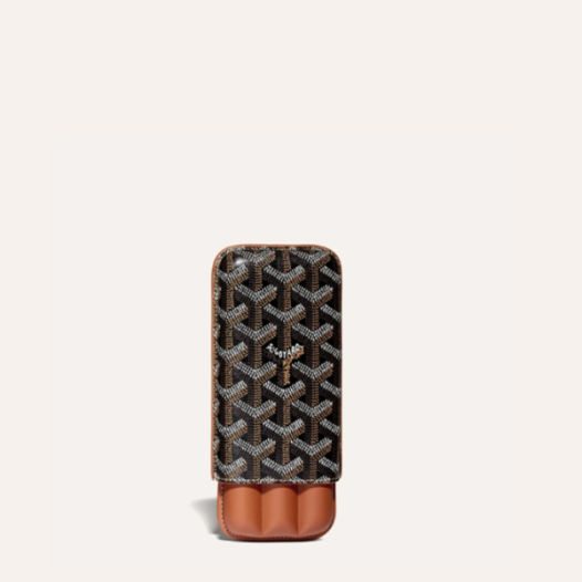 ❤고야드 남성 블랙 탄 처칠 3 시가 케이스 - Goyard Mens Churchill 3 Cigar Case - gow164x