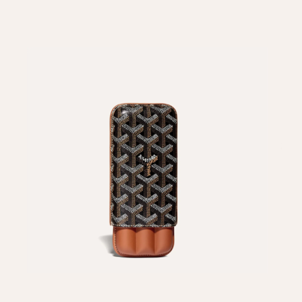 ❤고야드 남성 블랙 탄 처칠 3 시가 케이스 - Goyard Mens Churchill 3 Cigar Case - gow164x