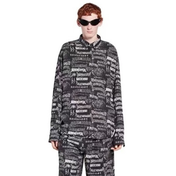❤발렌시아가 트렌디 남성 블랙 셔츠 - Balenciaga Mens Black Shirts - bac204x