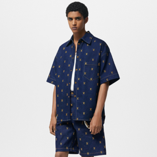 ❤루이비통 남성 블루 반팔 셔츠 - Louis vuitton Mens Blue Tshirts - lvc341x