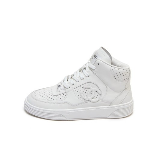 ❤샤넬 여성 화이트 하이탑 스니커즈 - Chanel Womens White Sneakers - chs369x