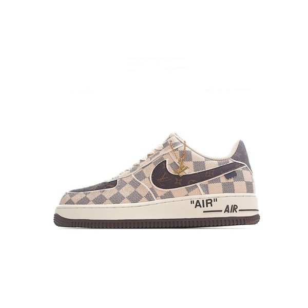 ❤나이키 남/녀 브라운 스니커즈 - Nike Air Force 1 x LV Unisex Sneakers - nis485x