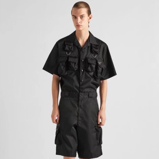❤프라다 남성 블랙 반팔 셔츠 - Prada Mens Black Shirts - prc392x