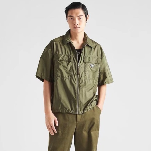 ❤프라다 남성 카키 반팔 셔츠 - Prada Mens Khaki Shirts - prc395x