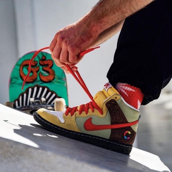 ❤나이키 남/녀 옐로우 하이탑 스니커즈 - Nike SB Dunk High Unisex Sneakers - nis570x