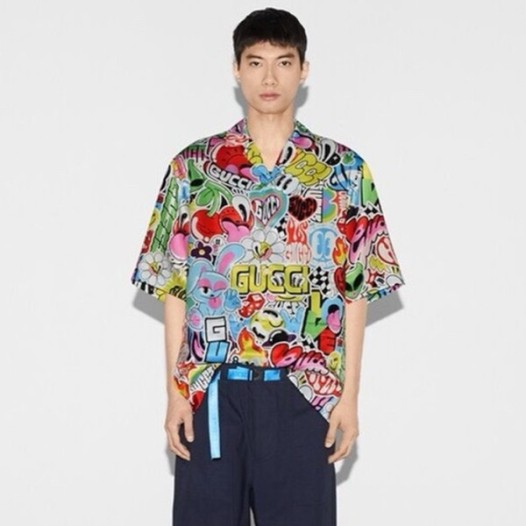 ❤구찌 남성 레드 반팔 셔츠 - Gucci Mens Red Shirts - guc401x