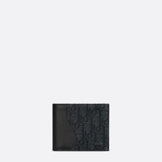 ❤디올 남성 블랙 반지갑 - Dior Mens Black Half Wallets - diw171x