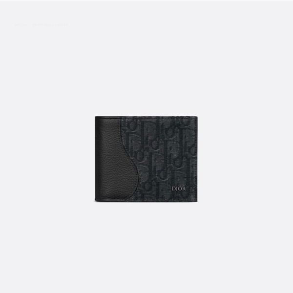 ❤디올 남성 블랙 반지갑 - Dior Mens Black Half Wallets - diw171x