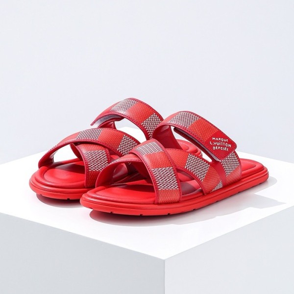 ❤루이비통 남성 레드 슬리퍼 - Louis vuitton Mens Red Slippers - lvs590x