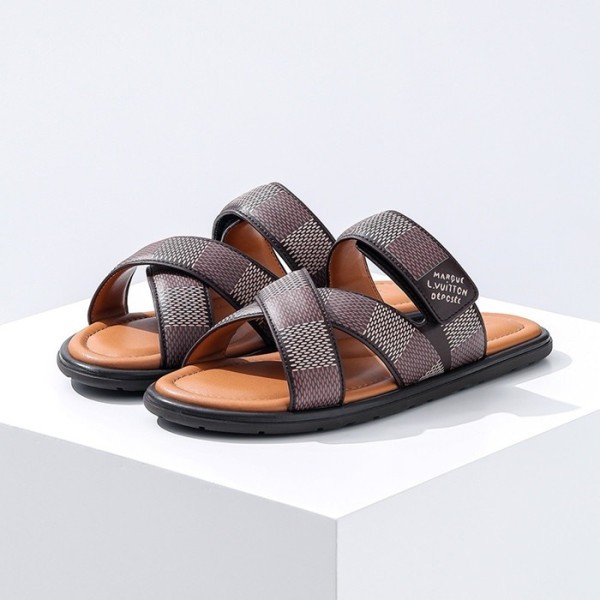 ❤루이비통 남성 브라운 슬리퍼 - Louis vuitton Mens Brown Slippers - lvs591x