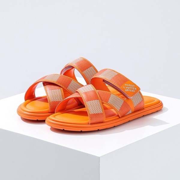 ❤루이비통 남성 오렌지 슬리퍼 - Louis vuitton Mens Orange Slippers - lvs595x