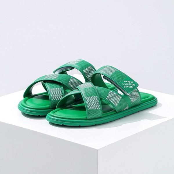 ❤루이비통 남성 그린 슬리퍼 - Louis vuitton Mens Green Slippers - lvs596x